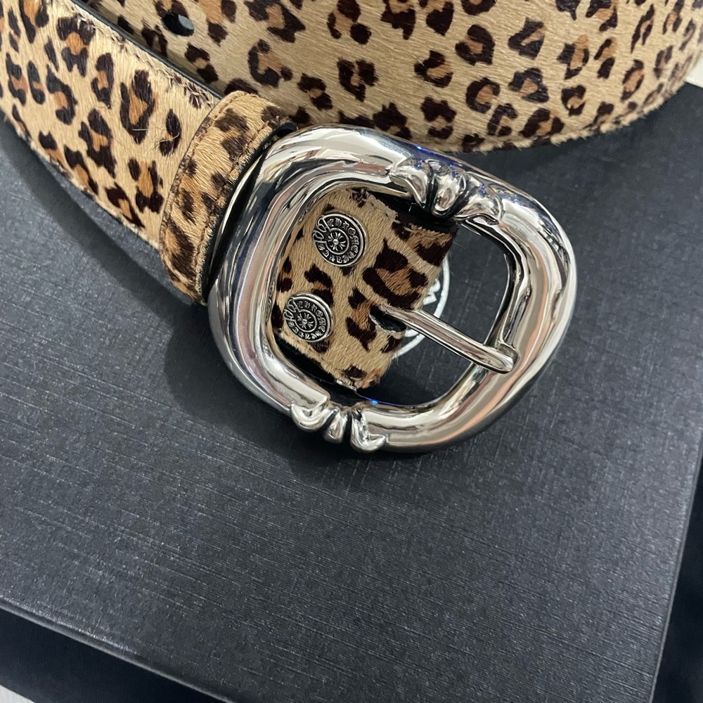 Chrome Hearts Leopard Print Leather Belt with Silver Buckle - Picture 3 of 11